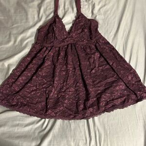 Torrid Burgundy Simply Lace Babydoll Size 1